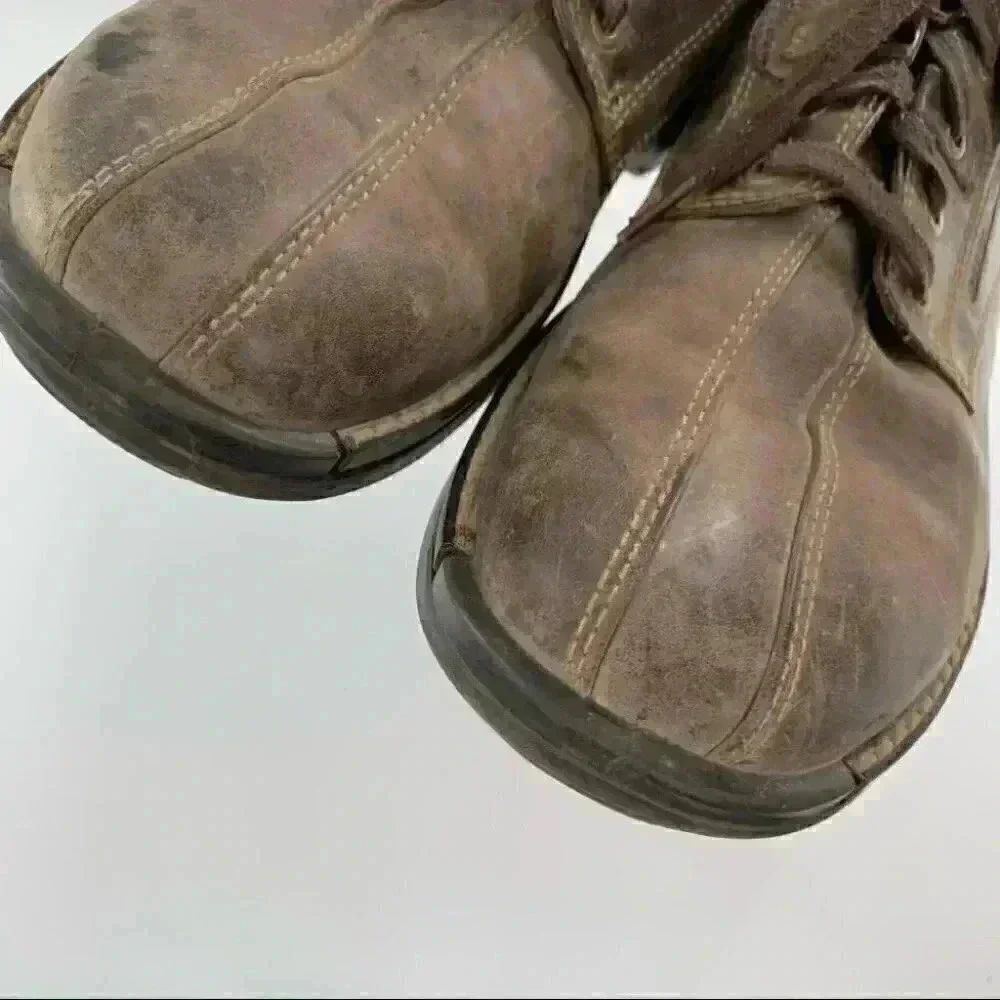 Ecco mens Oxfords size 45 11.5 brown leather lace up comfort orthopedic walking